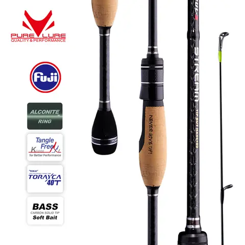 PURELURE STREAM Soft Bait Travel Rod Ultralight 1.98m 2.01m Partner pike Bass Trout Spinning Casting Fishing Rod Fast Action