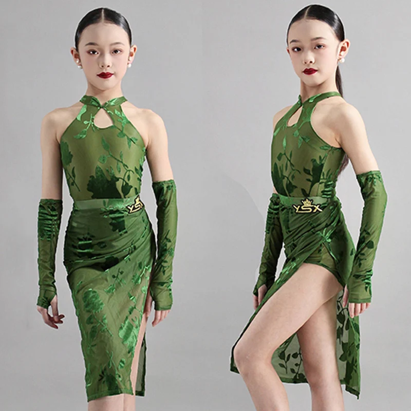 Green Latin Dance Dress For Girls Performance Clothes Cha Cha Rumba Tango Dance Competition Dress Kids Latin Dance Wear DNV19980
Green Latin Dance Dress For Girls Performance Clothes Cha Cha Rumba Tango Dance Competition Dress Kids Latin Dance Wear DNV19980