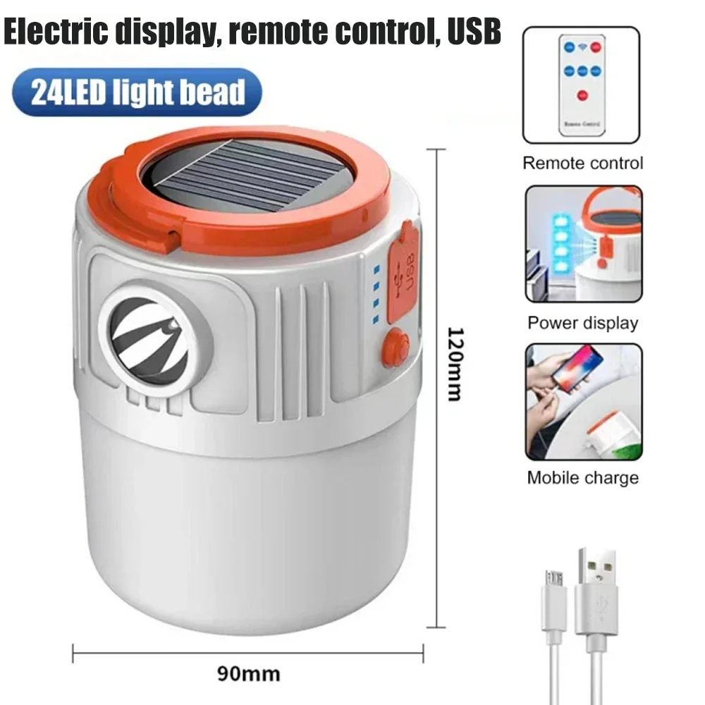 Solar LED Light Camping Solar Light Bulb USB Rechargeable 5 Lighting Modes Tent Hanging Bulb for Outdoor Hiking Emergency Outage
Solar LED Light Camping Solar Light Bulb USB Rechargeable 5 Lighting Modes Tent Hanging Bulb for Outdoor Hiking Emergency Outage