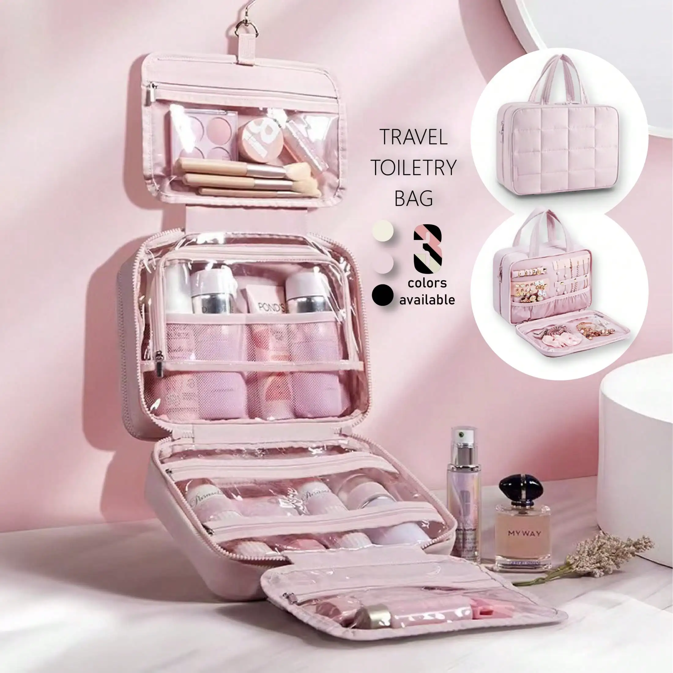 Travel Toiletry Bag With Jewelry Organizer, Hanging Travel Bag For Toiletries, Puffy Makeup Cosmetic Bag Organizer, Carry-On Travel Accessories Essentials
Travel Toiletry Bag With Jewelry Organizer, Hanging Travel Bag For Toiletries, Puffy Makeup Cosmetic Bag Organizer, Carry-On Travel Accessories Essentials