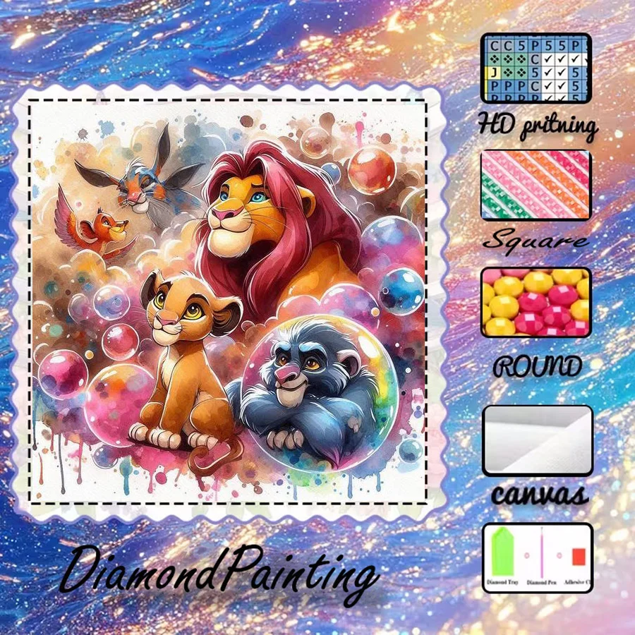 1 piece - Potdemiel-5D-DIY - Flocking cloth - Special drill - Diamond painting set - Lion King - Diamond Art
1 piece - Potdemiel-5D-DIY - Flocking cloth - Special drill - Diamond painting set - Lion King - Diamond Art