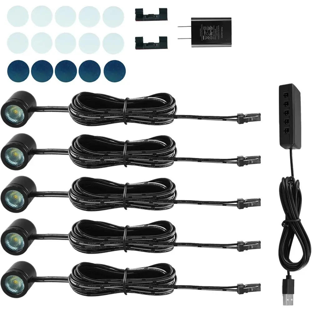 USB-Powered Mini LED Spotlights for Art, Display Cases, and Toys (Warm White, 5-Pack)
USB-Powered Mini LED Spotlights for Art, Display Cases, and Toys (Warm White, 5-Pack)