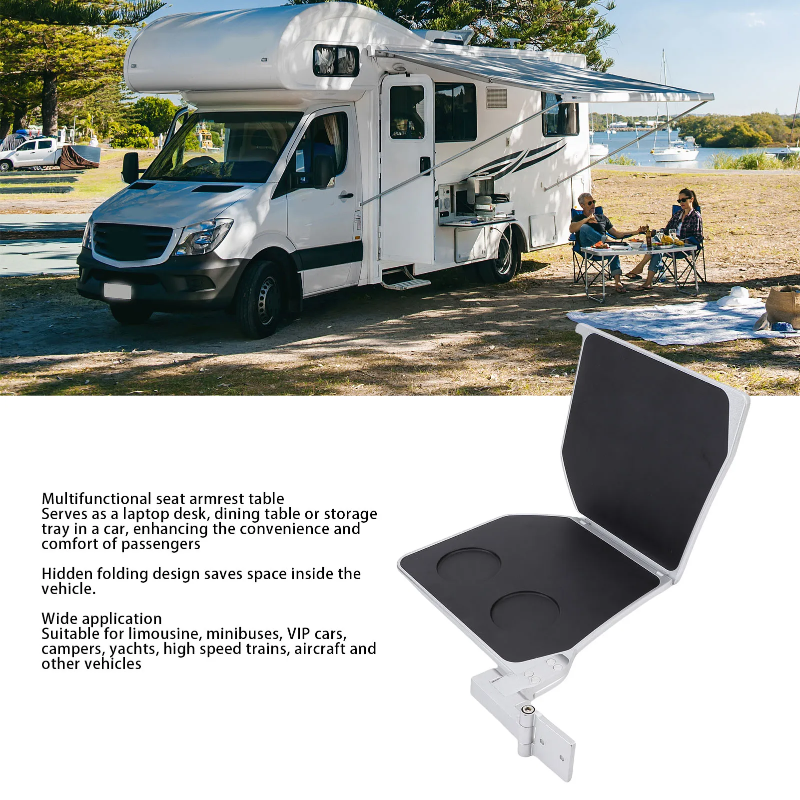 RV Seating Hidden Armrest Table Aluminum Alloy Multifunction Folding Limousines Seat Side Table for High Speed Trains Vehicles
RV Seating Hidden Armrest Table Aluminum Alloy Multifunction Folding Limousines Seat Side Table for High Speed Trains Vehicles