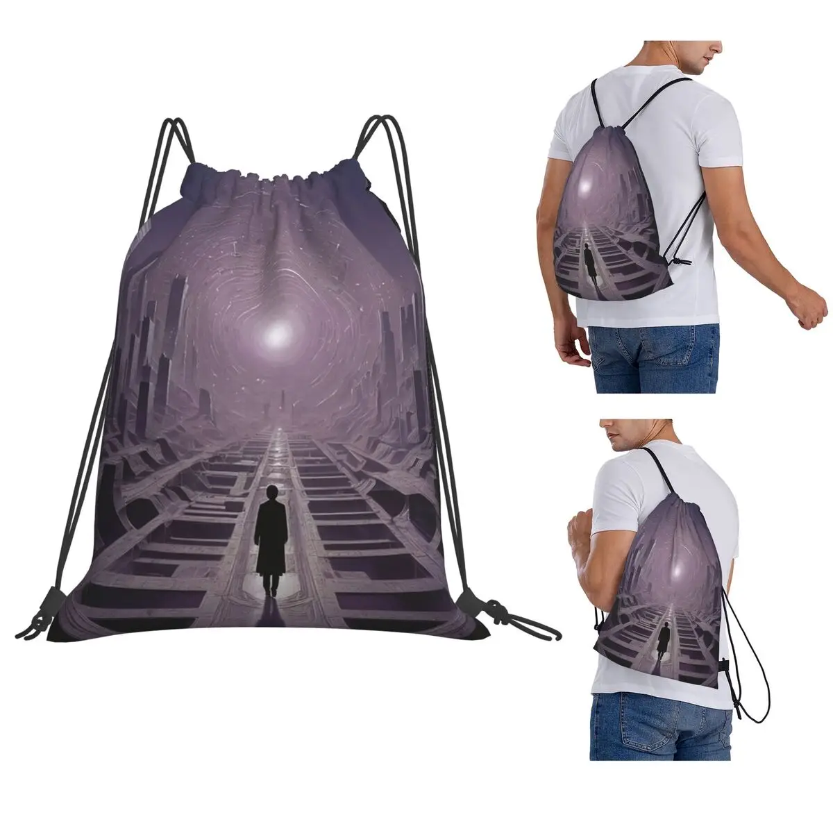 Portal To The Infinite City Backpacks Portable Drawstring Bags Sports Bag Book Bags for Travel Students
Portal To The Infinite City Backpacks Portable Drawstring Bags Sports Bag Book Bags for Travel Students