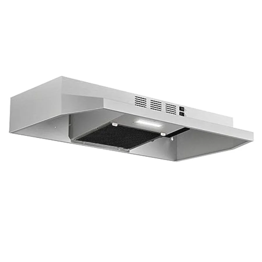 Range Hood 30 inch Under Cabinet, Stainless Steel Kitchen Vent Hood 280CFM, Built-in Kitchen Stove Hood w/Rocker Button Control
Range Hood 30 inch Under Cabinet, Stainless Steel Kitchen Vent Hood 280CFM, Built-in Kitchen Stove Hood w/Rocker Button Control