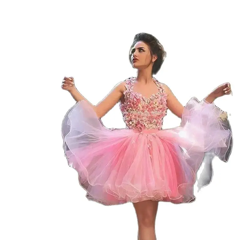 Elegant 3D Flowers Short Homecoming Dresses Tulle Beads Backless Mini Cocktail Prom Party Graduation Gown BM384
Elegant 3D Flowers Short Homecoming Dresses Tulle Beads Backless Mini Cocktail Prom Party Graduation Gown BM384