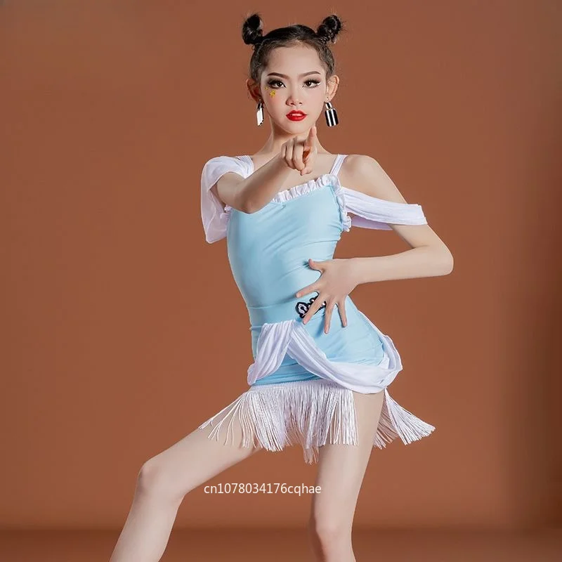 New Spring Summer Latin Dance Outfit for Girls Children Practice Wear Comfortable Training Stage Show Performance Dance Dress
New Spring Summer Latin Dance Outfit for Girls Children Practice Wear Comfortable Training Stage Show Performance Dance Dress