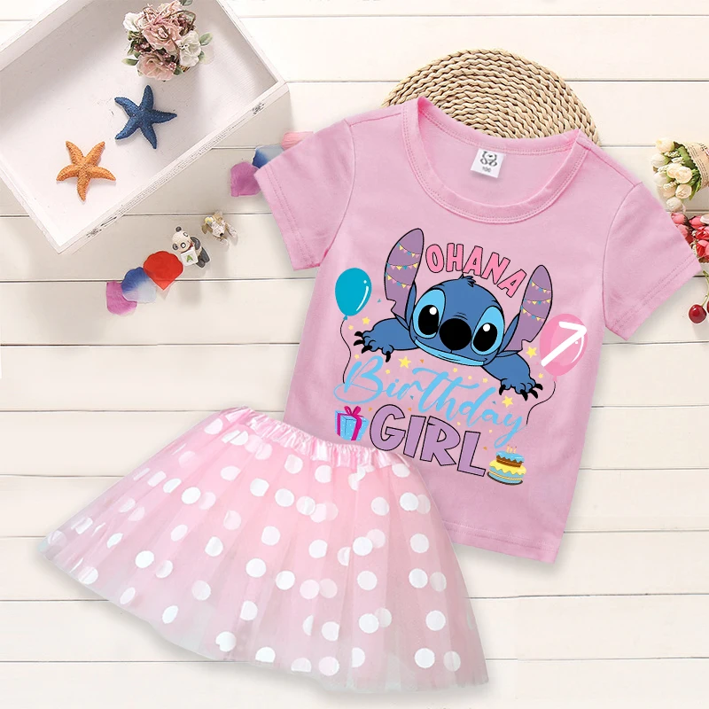 Stitch Baby Girls Birthday T Shirt Children Dresses Set Cosplay Princess Dress Number Printed Tees+skirt Children Clothies 2025
Stitch Baby Girls Birthday T Shirt Children Dresses Set Cosplay Princess Dress Number Printed Tees+skirt Children Clothies 2025