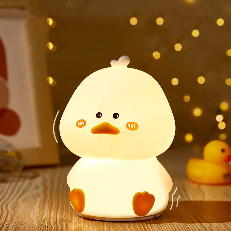 Mini Lovely Rechargeable Cute Duck Led Soft Silicone Baby Bedroom Touch Pat Control Night Light for Kids RGB Baby Ambient Lamp 
Mini Lovely Rechargeable Cute Duck Led Soft Silicone Baby Bedroom Touch Pat Control Night Light for Kids RGB Baby Ambient Lamp
