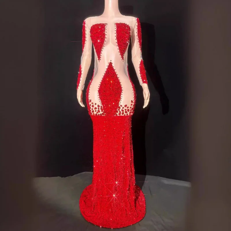Сексуальное красное платье с пайетками для дня рождения и сцены, женское тонкое прозрачное вечернее платье с длинными рукавами для ночного клуба, Body Transparente Flecos
Сексуальное красное платье с пайетками для дня рождения и сцены, женское тонкое прозрачное вечернее платье с длинными рукавами для ночного клуба, Body Transparente Flecos