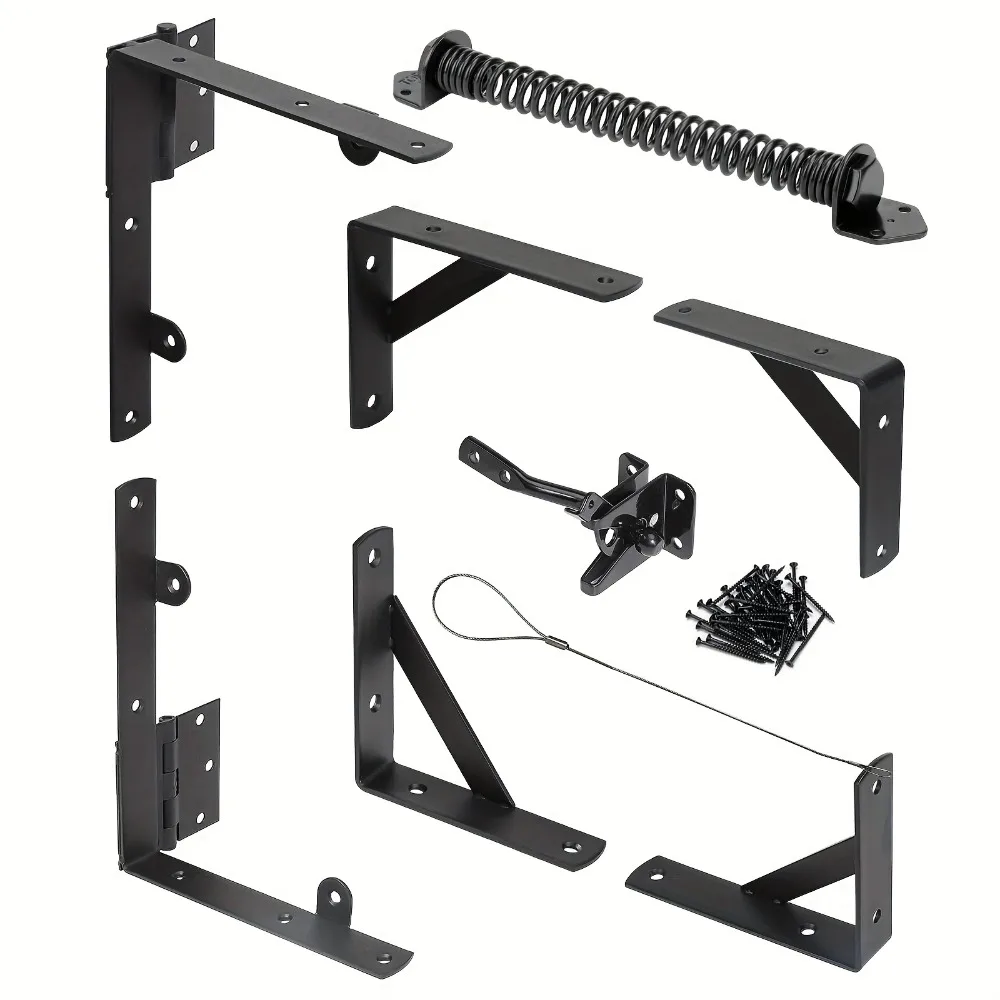 Gate Hardware Kit for Wood Fence, Corner Brace Bracket, Anti Sag Frame Hardware with Latch And Hinges for Wooden Fence Driveway
Gate Hardware Kit for Wood Fence, Corner Brace Bracket, Anti Sag Frame Hardware with Latch And Hinges for Wooden Fence Driveway