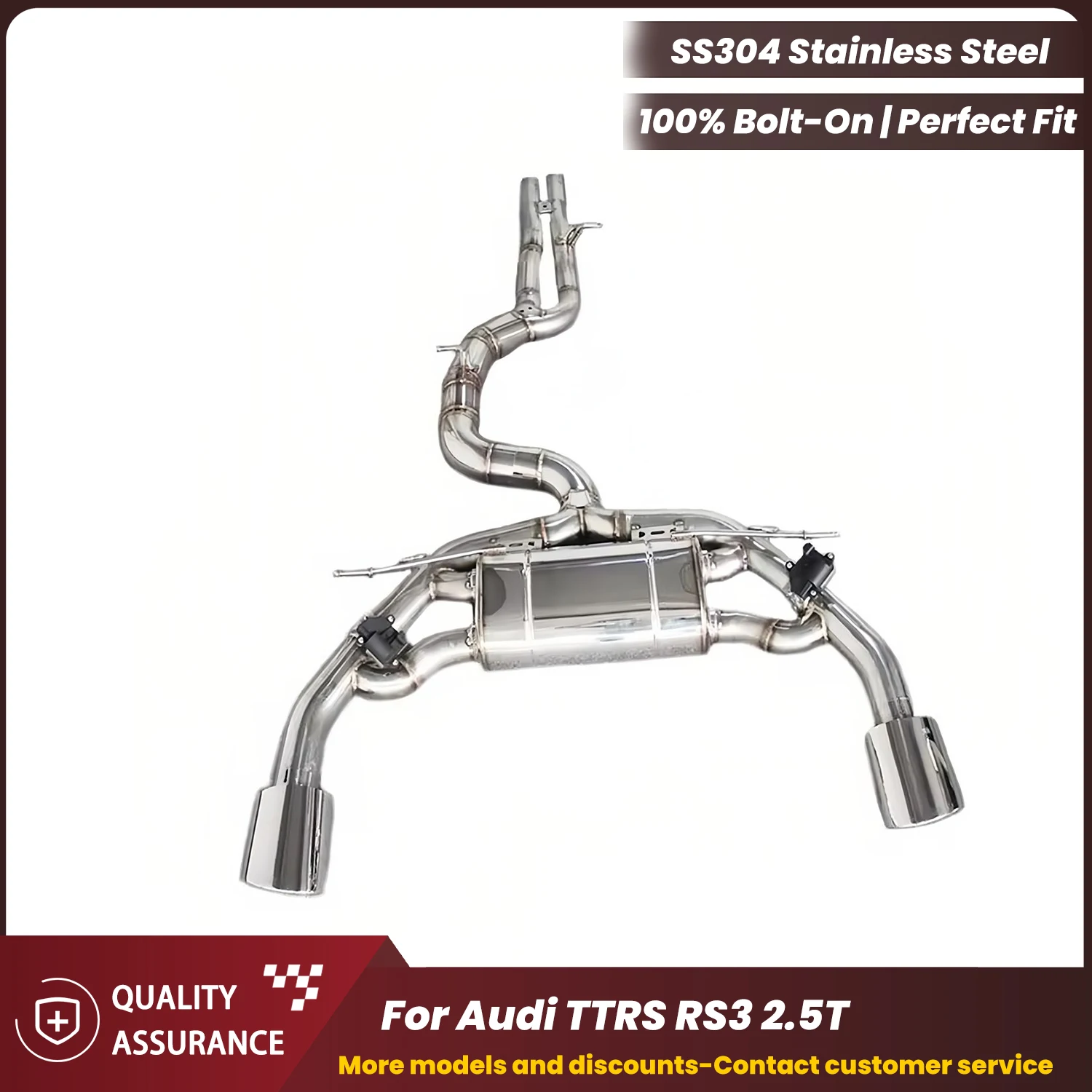ECCF Valvetronic SS304 Catback Exhaust For Audi TTRS RS3 2.5T Aggressive Exhaust Sound Performance Upgrade Easy Installation
ECCF Valvetronic SS304 Catback Exhaust For Audi TTRS RS3 2.5T Aggressive Exhaust Sound Performance Upgrade Easy Installation