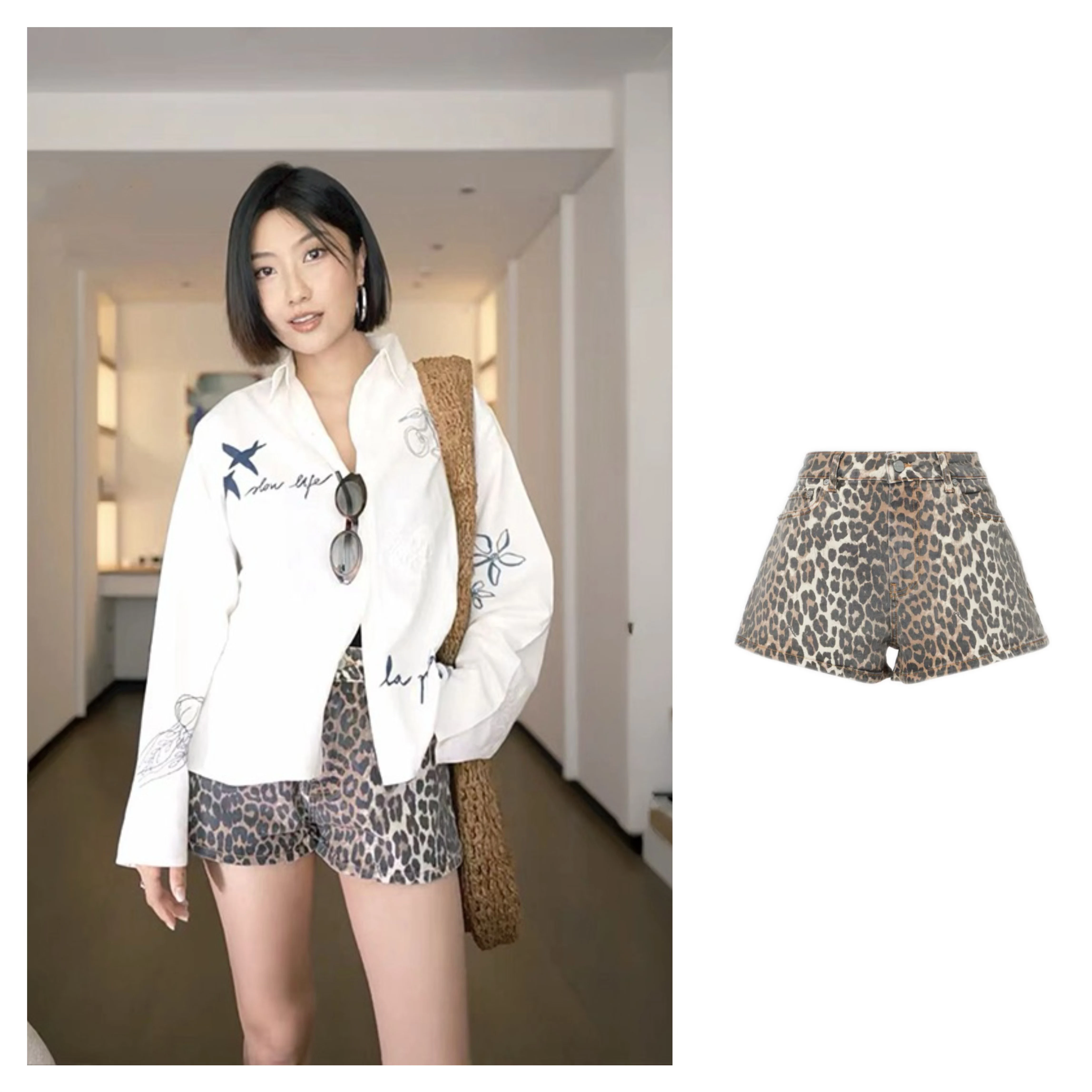 Fashionable High Waist Leopard Print Shorts Casual Straight Leg Cotton Pants for Women Summer 2025 Savi Private Label
Fashionable High Waist Leopard Print Shorts Casual Straight Leg Cotton Pants for Women Summer 2025 Savi Private Label