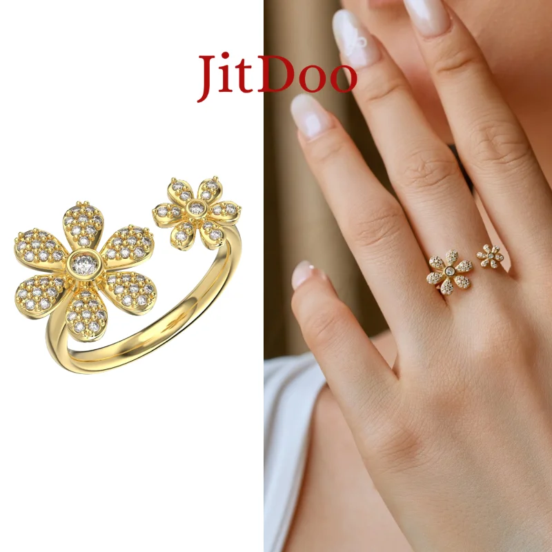 JitDoo 925 Sterling Silver Plated 18K Gold Daisy Design Flower Ring Inlaid AAAAA Zircon Designer's Ring for Women Birthday Gift
JitDoo 925 Sterling Silver Plated 18K Gold Daisy Design Flower Ring Inlaid AAAAA Zircon Designer's Ring for Women Birthday Gift