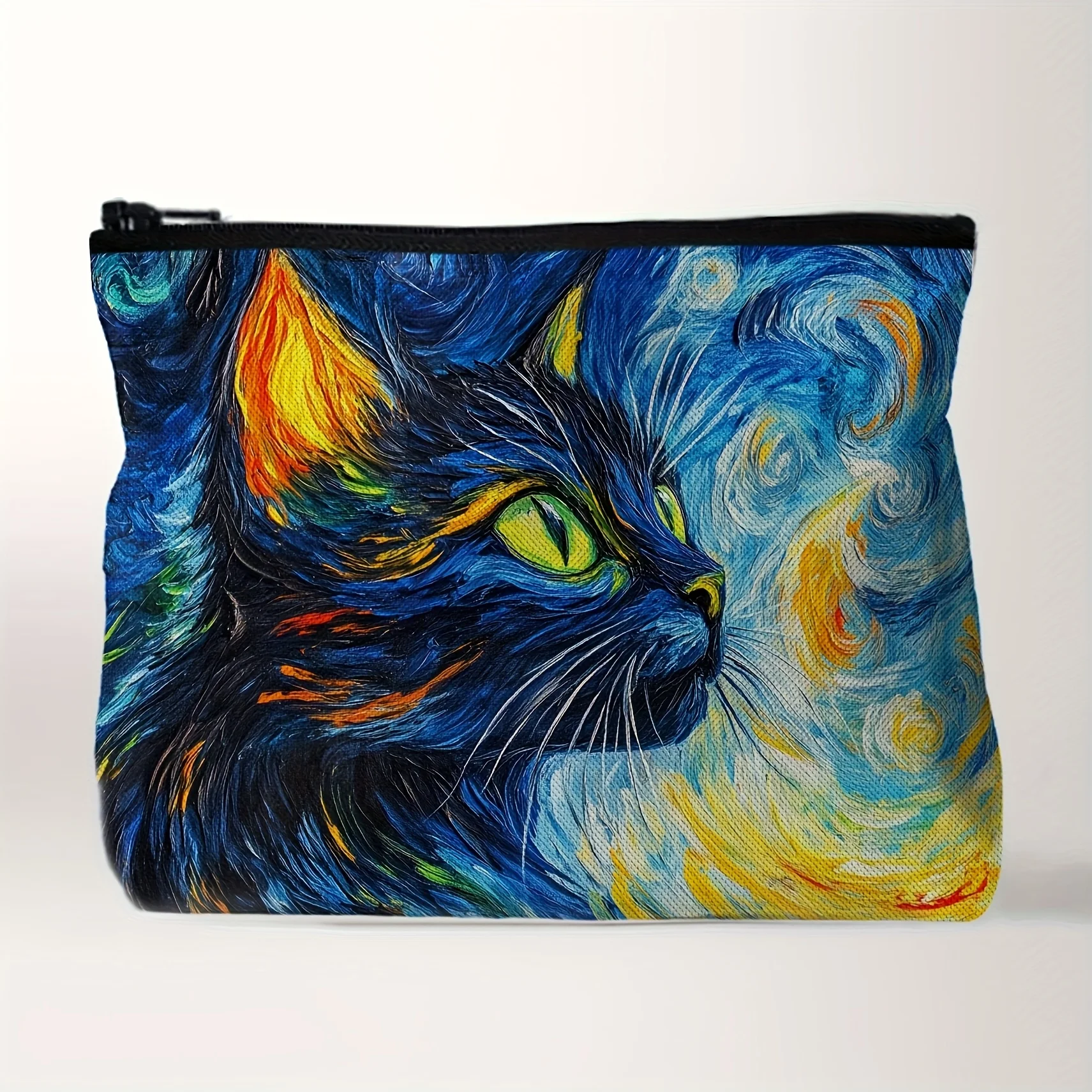 Artistic Black Cat & Van Gogh-Inspired Abstract Design Makeup Bag | Foldable Travel Toiletry Pouch with Zipper Closure
Artistic Black Cat & Van Gogh-Inspired Abstract Design Makeup Bag | Foldable Travel Toiletry Pouch with Zipper Closure