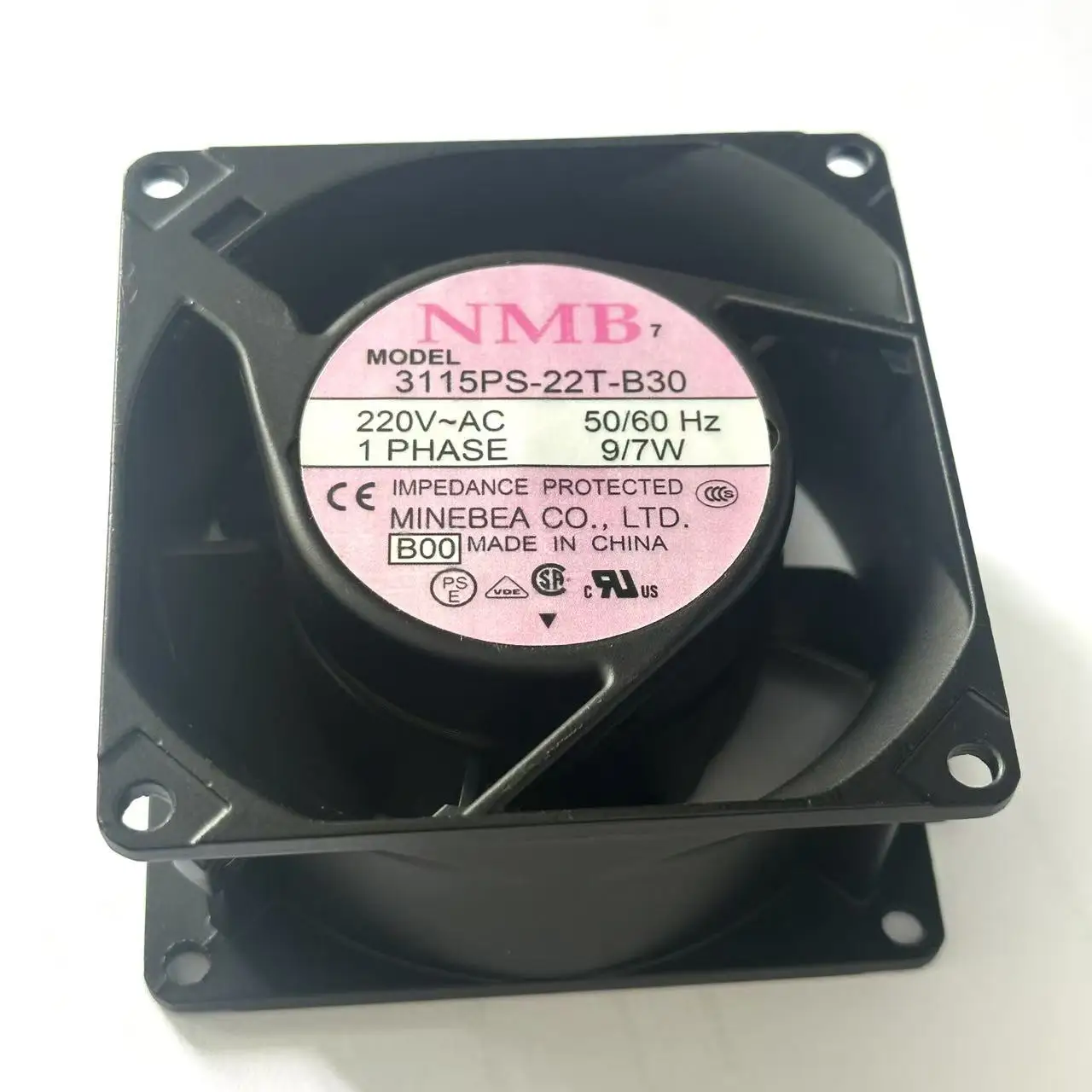 NMB-MAT 3115PS-22T-B30 B00 AC 220V 9W 80X80X38mm Server Cooling Fan
NMB-MAT 3115PS-22T-B30 B00 AC 220V 9W 80X80X38mm Server Cooling Fan