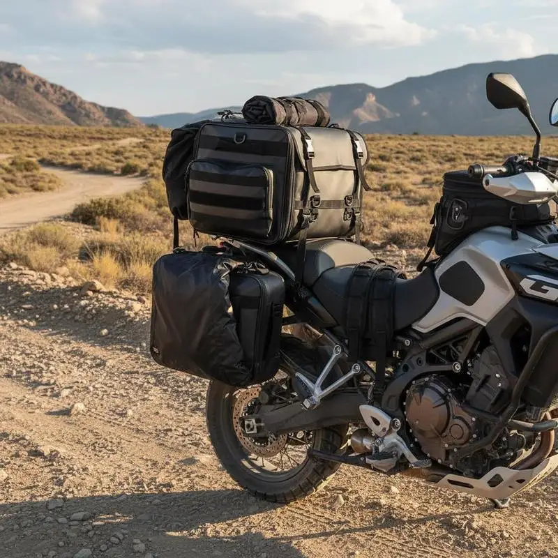 Motorbike Rear Luggage Case 40-60L For Commuting Touring Camping, Expandable Capacity Foldable Storage Shoulder Straps Internal Pocket Elastic Cord Black
Motorbike Rear Luggage Case 40-60L For Commuting Touring Camping, Expandable Capacity Foldable Storage Shoulder Straps Internal Pocket Elastic Cord Black