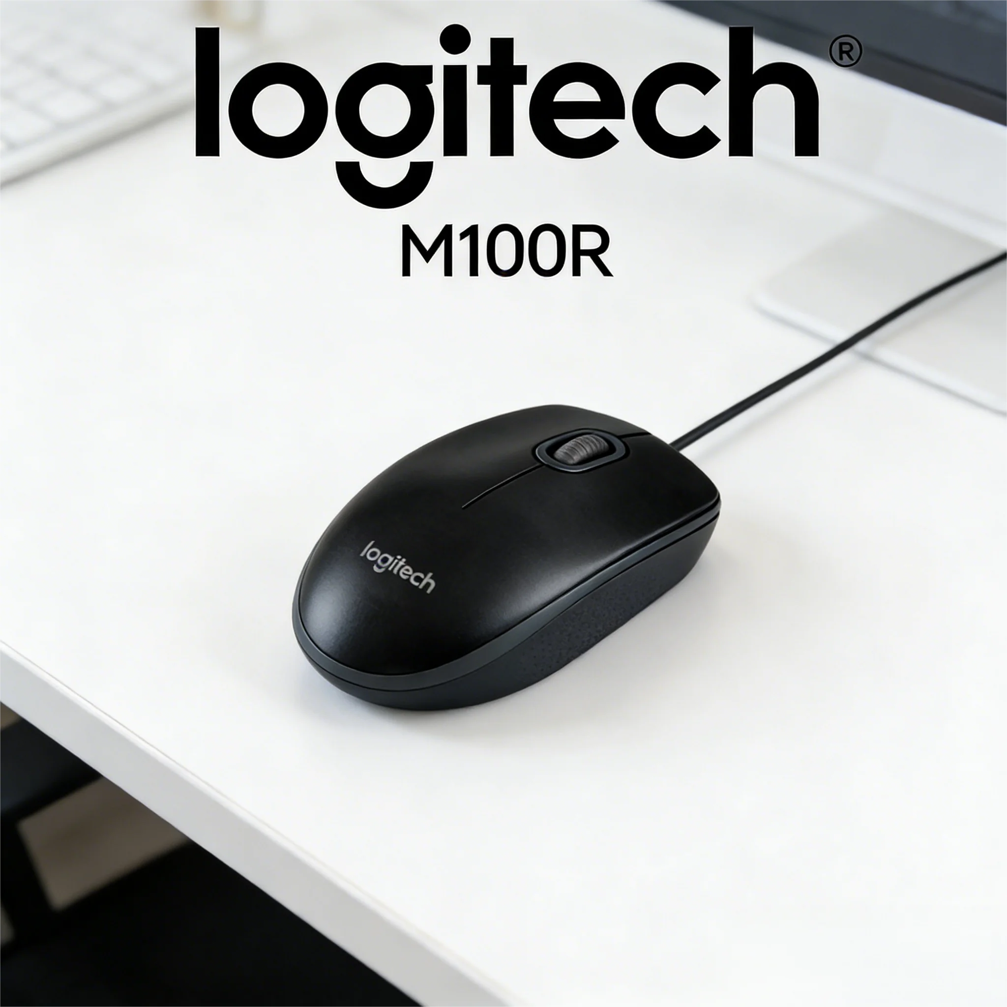 M100R Durable USB Mouse Smooth Operation for Large Hand Users