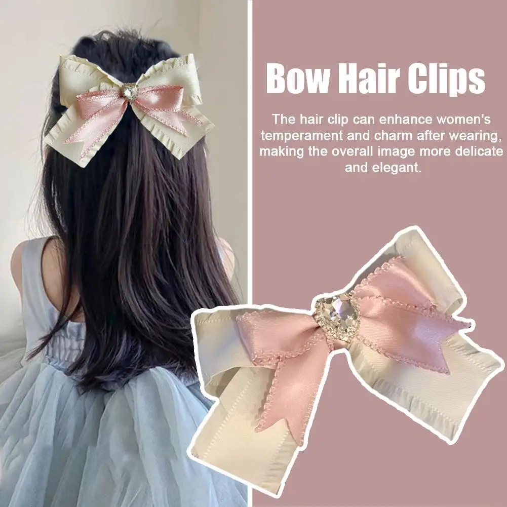 1pcs Elegant Bow Ribbon Hair Clips Satin Love Heart Rhinestone Hairpins Clip Women Girls Sweet Cute Fashion Hair Accessories
1pcs Elegant Bow Ribbon Hair Clips Satin Love Heart Rhinestone Hairpins Clip Women Girls Sweet Cute Fashion Hair Accessories