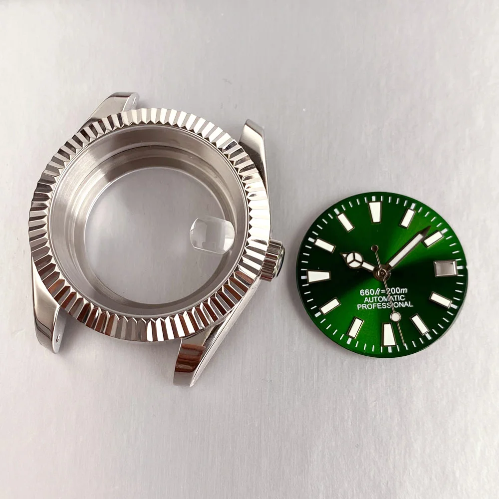 36mm Dive Watch Case Sunburst Green Watch Dial Face fit NH35A NH36A Automatic Movement 200M Diving Men Watches Part Accessories
36mm Dive Watch Case Sunburst Green Watch Dial Face fit NH35A NH36A Automatic Movement 200M Diving Men Watches Part Accessories