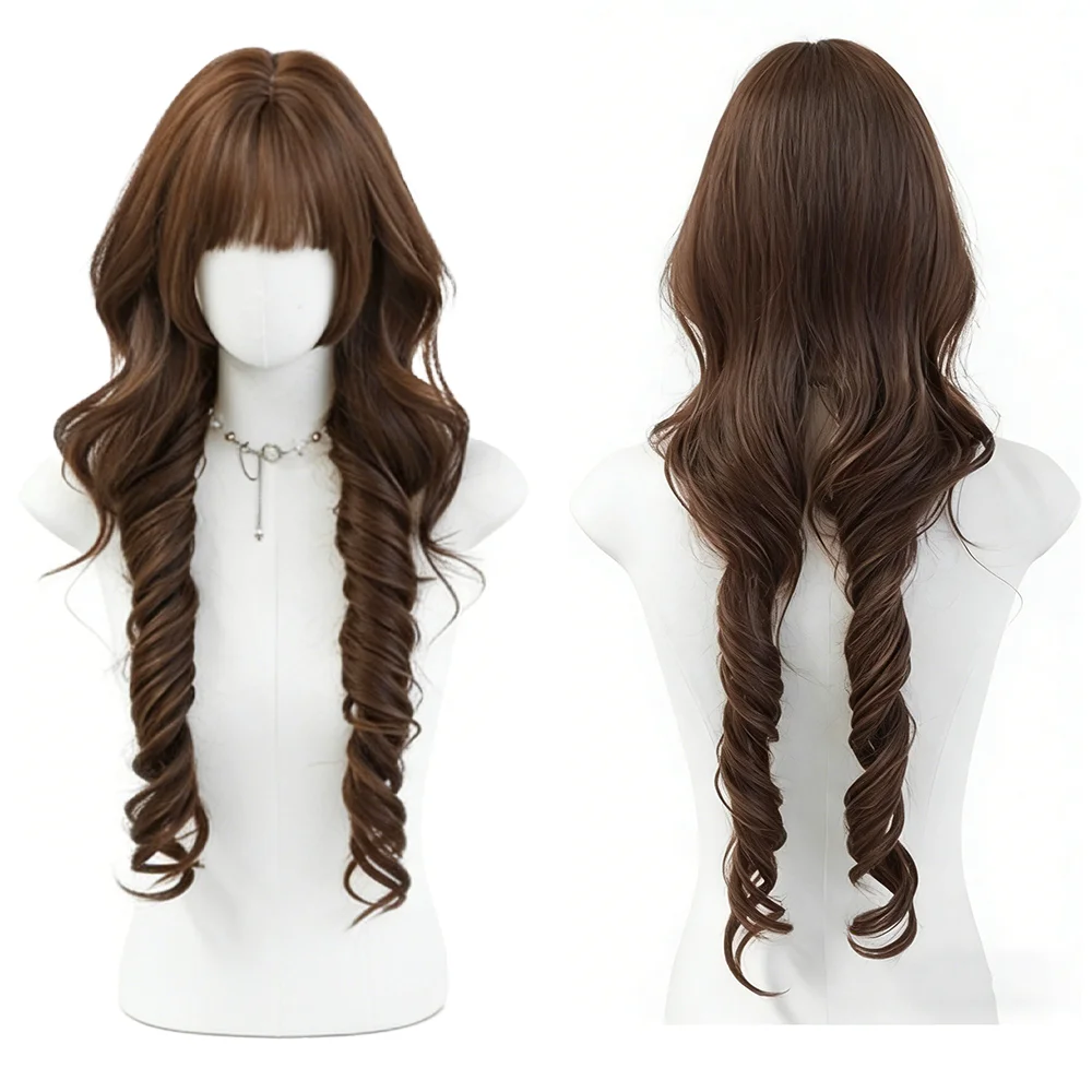 Morandi Tea Brown Long Curly Wig With Bangs Natural Spiral Curls Heat Resistant Synthetic Hair For Women Daily Cosplay Party
Morandi Tea Brown Long Curly Wig With Bangs Natural Spiral Curls Heat Resistant Synthetic Hair For Women Daily Cosplay Party