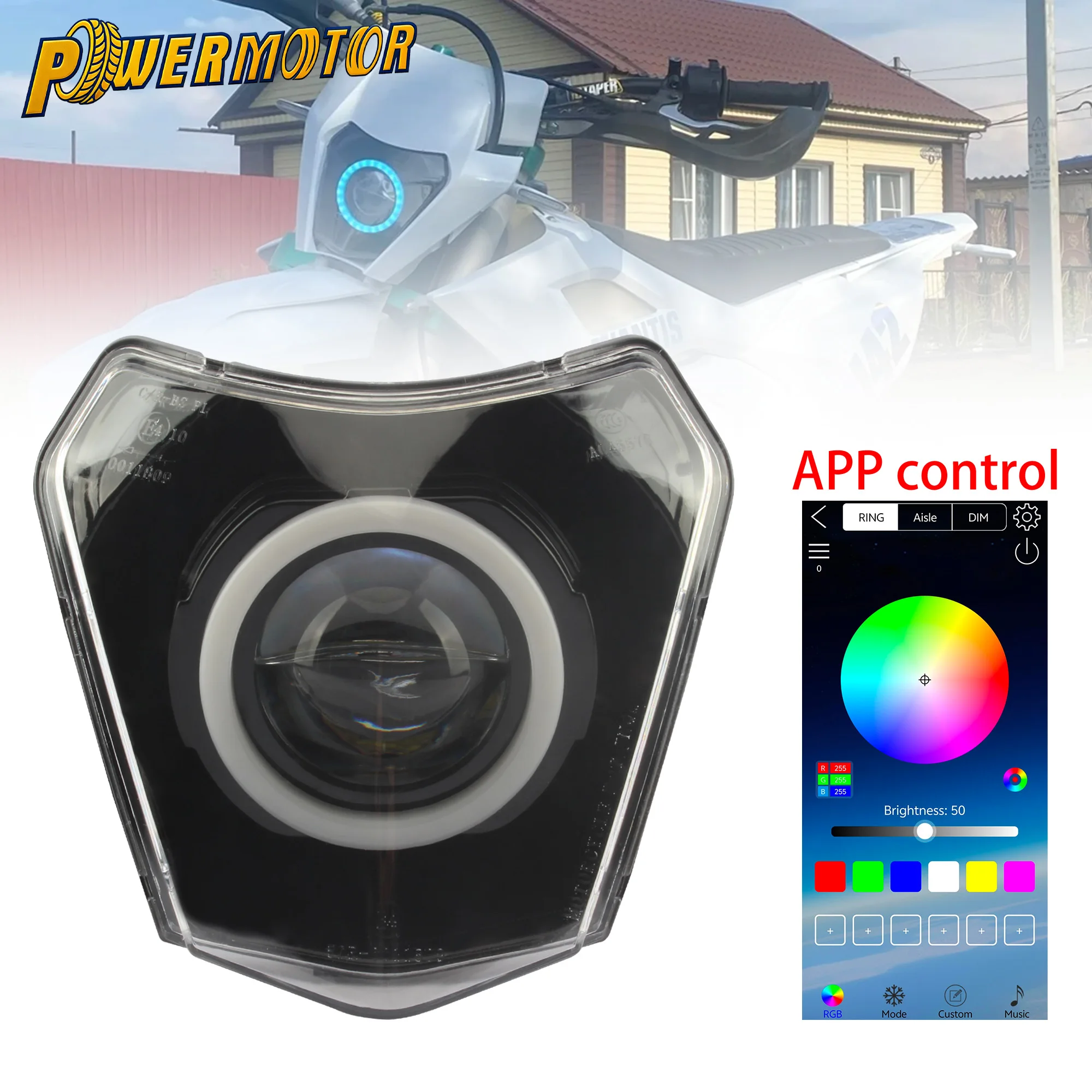 Motorcycle LED Angel Eye White Ring Headlight For KTM EXC XC SX SXF EXCF SMCR For Husqvarna 501 FE 2016 For GASGAS EC 700 SM 700 
Motorcycle LED Angel Eye White Ring Headlight For KTM EXC XC SX SXF EXCF SMCR For Husqvarna 501 FE 2016 For GASGAS EC 700 SM 700