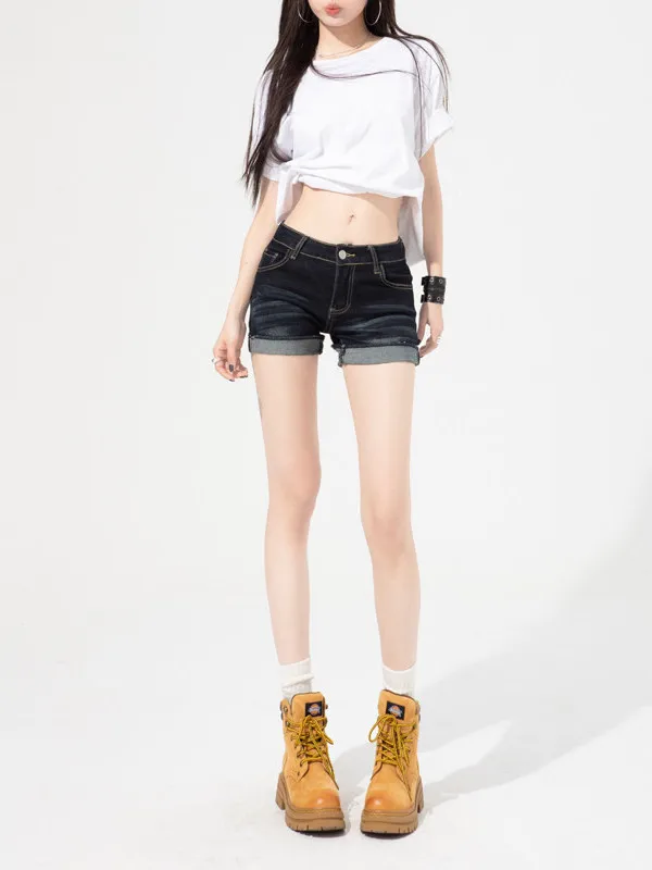 American Style Spicy Girl Low Waist Cuffed Elastic Denim Shorts Women Summer New Slimming Sexy Butt Ultra Shorts
American Style Spicy Girl Low Waist Cuffed Elastic Denim Shorts Women Summer New Slimming Sexy Butt Ultra Shorts