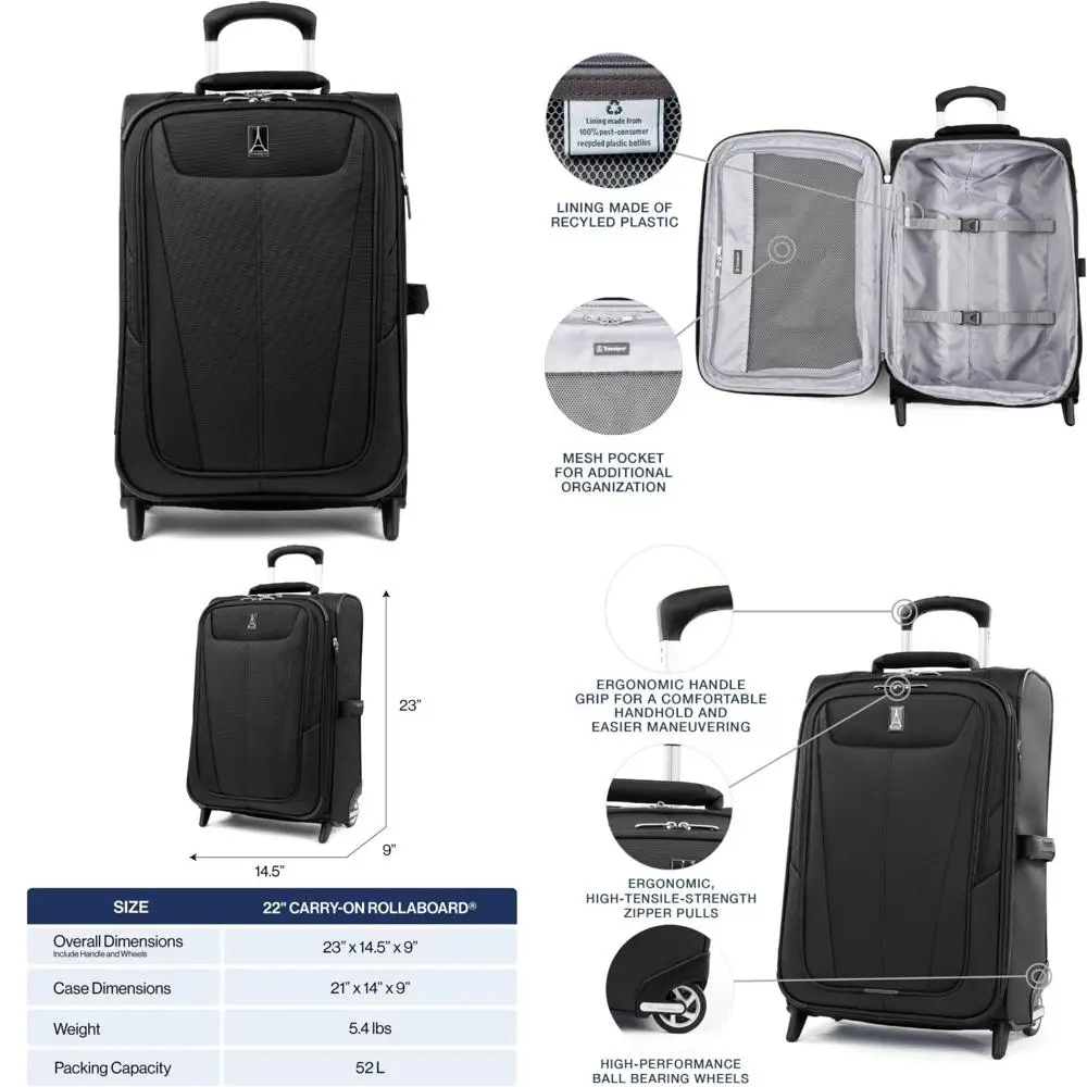 Lightweight Expandable 22-Inch Upright Softside Carry-On Luggage, Black, Ideal for Travel and Maximizing Space
Lightweight Expandable 22-Inch Upright Softside Carry-On Luggage, Black, Ideal for Travel and Maximizing Space