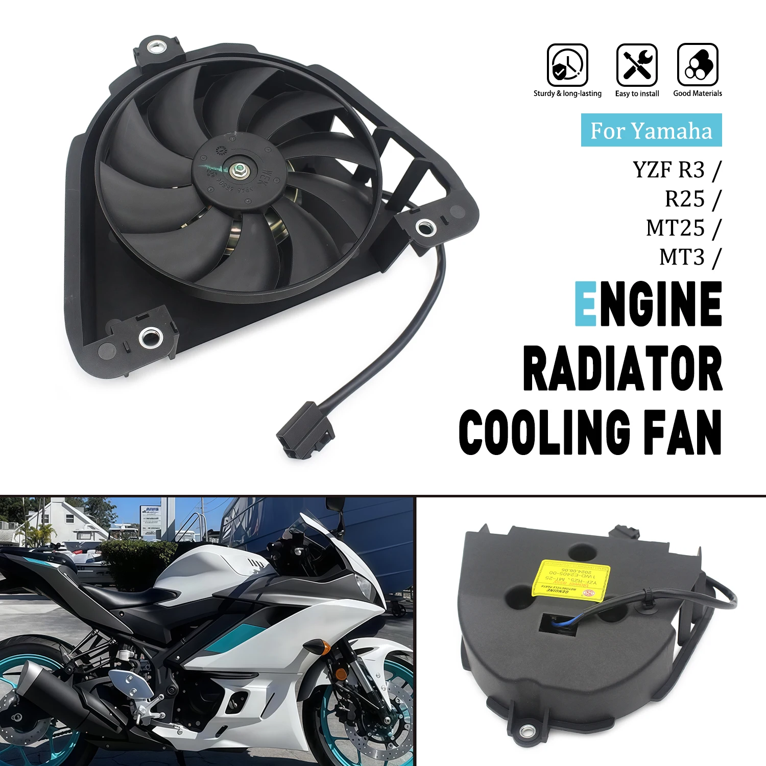 For Yamaha YZF R3 R25 MT25 MT3 2018 2019 2020 2021 2022 2023 2024 Engine Radiator Cooler Fan 1WD-E2405-00 Motorcycle Accessories
For Yamaha YZF R3 R25 MT25 MT3 2018 2019 2020 2021 2022 2023 2024 Engine Radiator Cooler Fan 1WD-E2405-00 Motorcycle Accessories
