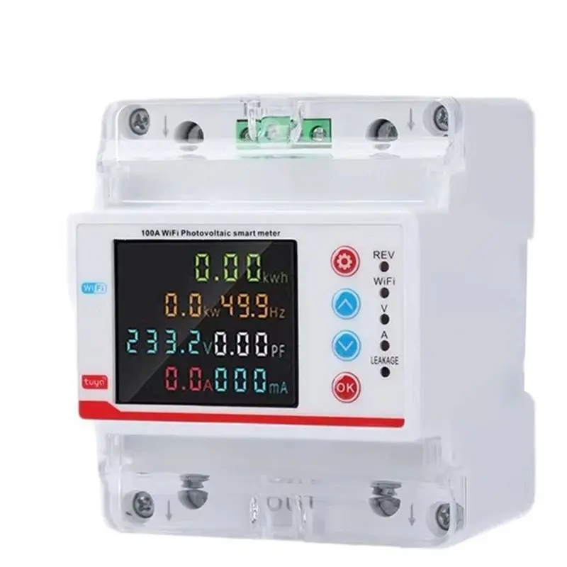 AT82-Tuya Wifi Smart 100A 2P Bi-Directional Energy Power Meter Kwh Leakage Protection Over/Under Voltage Protector Relay Switch
AT82-Tuya Wifi Smart 100A 2P Bi-Directional Energy Power Meter Kwh Leakage Protection Over/Under Voltage Protector Relay Switch