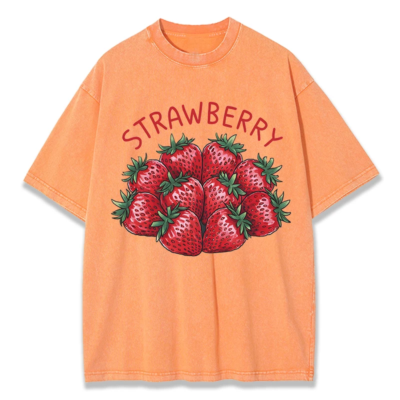 Tempting Strawberries Prints Washed T-Shirt Women Cotton Oversize T Shirts Distressed O-Neck Comfortable Tops Summer Clothes
Tempting Strawberries Prints Washed T-Shirt Women Cotton Oversize T Shirts Distressed O-Neck Comfortable Tops Summer Clothes
