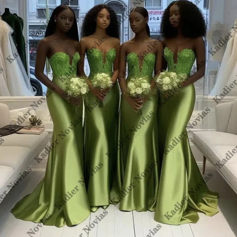Customized Green Strapless Mermaid Bridesmaid Dresses 2026 Long Mermaid Wedding Guest Party Dress
Customized Green Strapless Mermaid Bridesmaid Dresses 2026 Long Mermaid Wedding Guest Party Dress