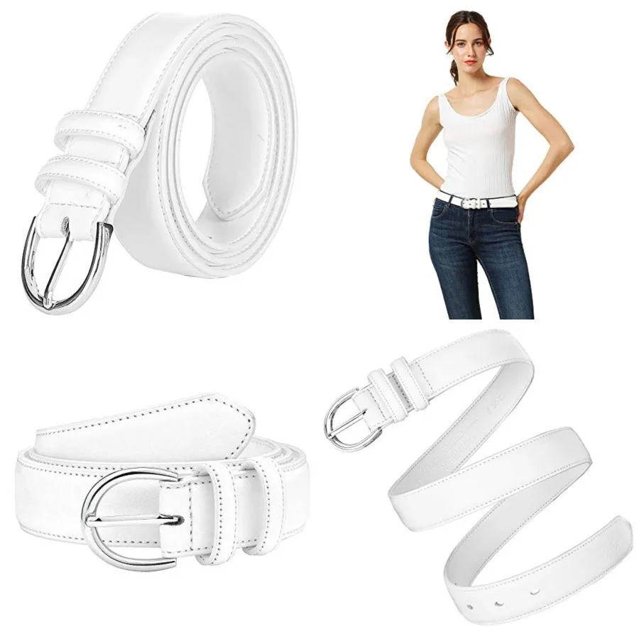 Women Genuine Leather Belt Fashion Dress Belt With Single Prong Buckle,34-36 (fit waist 32-34),White
Women Genuine Leather Belt Fashion Dress Belt With Single Prong Buckle,34-36 (fit waist 32-34),White