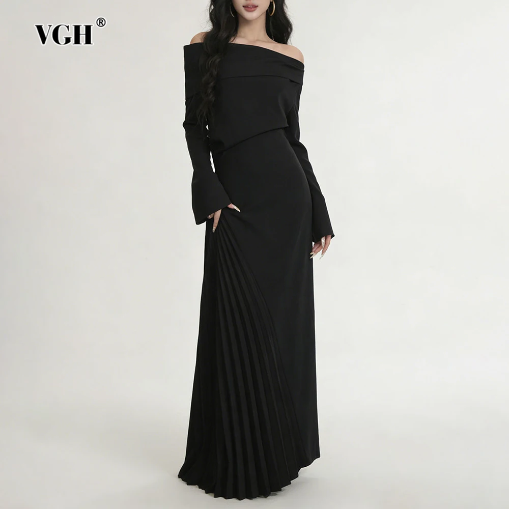 VGH однотонное темпераментное винтажное утягивающее платье для женщин с диагональным воротником и длинным рукавом с высокой талией, весеннее элегантное платье, женское новое
VGH однотонное темпераментное винтажное утягивающее платье для женщин с диагональным воротником и длинным рукавом с высокой талией, весеннее элегантное платье, женское новое