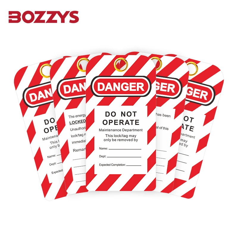BOZZYS 10pcs PVC Material Universal Safety Tagouts with 10MM Buttonhole for Insturial Lockout-tagout Warning BD-P01
BOZZYS 10pcs PVC Material Universal Safety Tagouts with 10MM Buttonhole for Insturial Lockout-tagout Warning BD-P01
