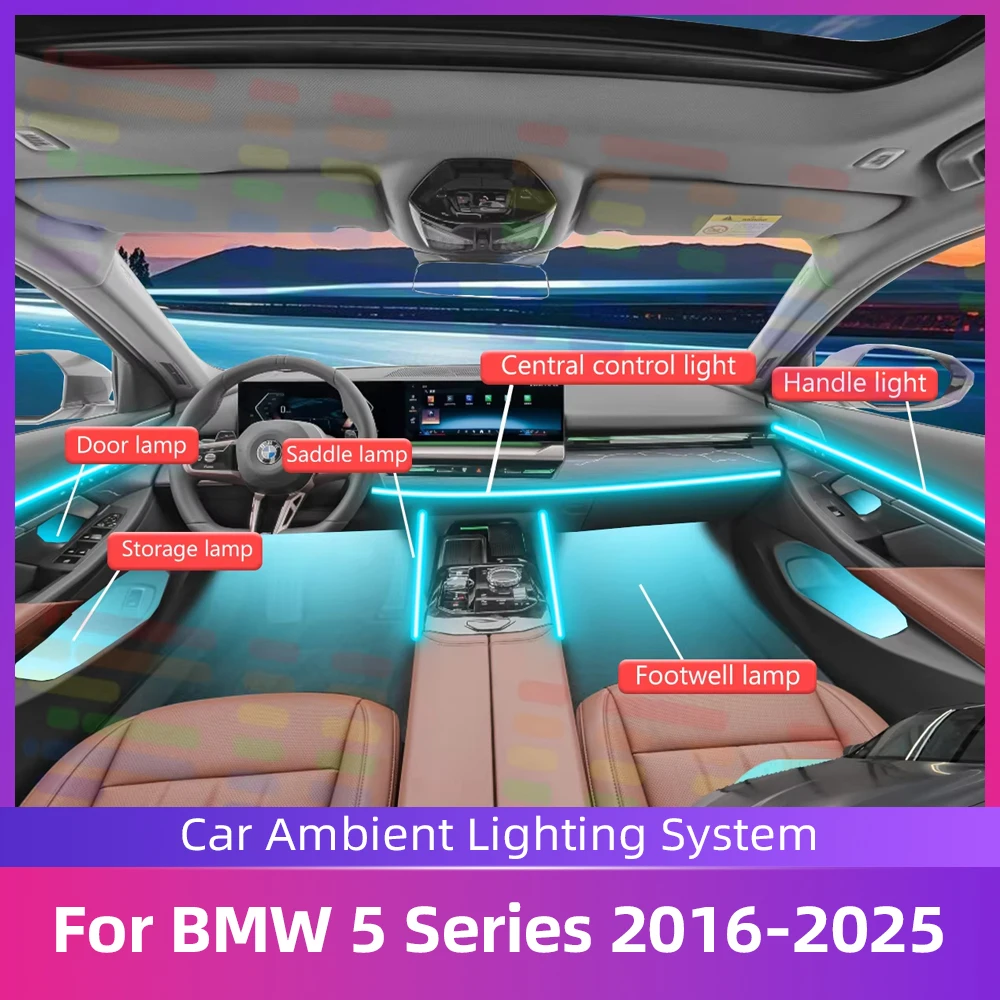 For BMW 5series G30 G38 Ambient Lighting Car kit Interior Decorative Lamps with Hidden LED Light Strips APP Adjustable Colors
For BMW 5series G30 G38 Ambient Lighting Car kit Interior Decorative Lamps with Hidden LED Light Strips APP Adjustable Colors