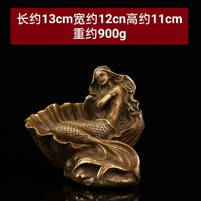 Vintage Bronze Sculpture European-style Shell Mermaid High-end Bronze Statue Living Room Desktop Home Furnishings Crafts
Vintage Bronze Sculpture European-style Shell Mermaid High-end Bronze Statue Living Room Desktop Home Furnishings Crafts