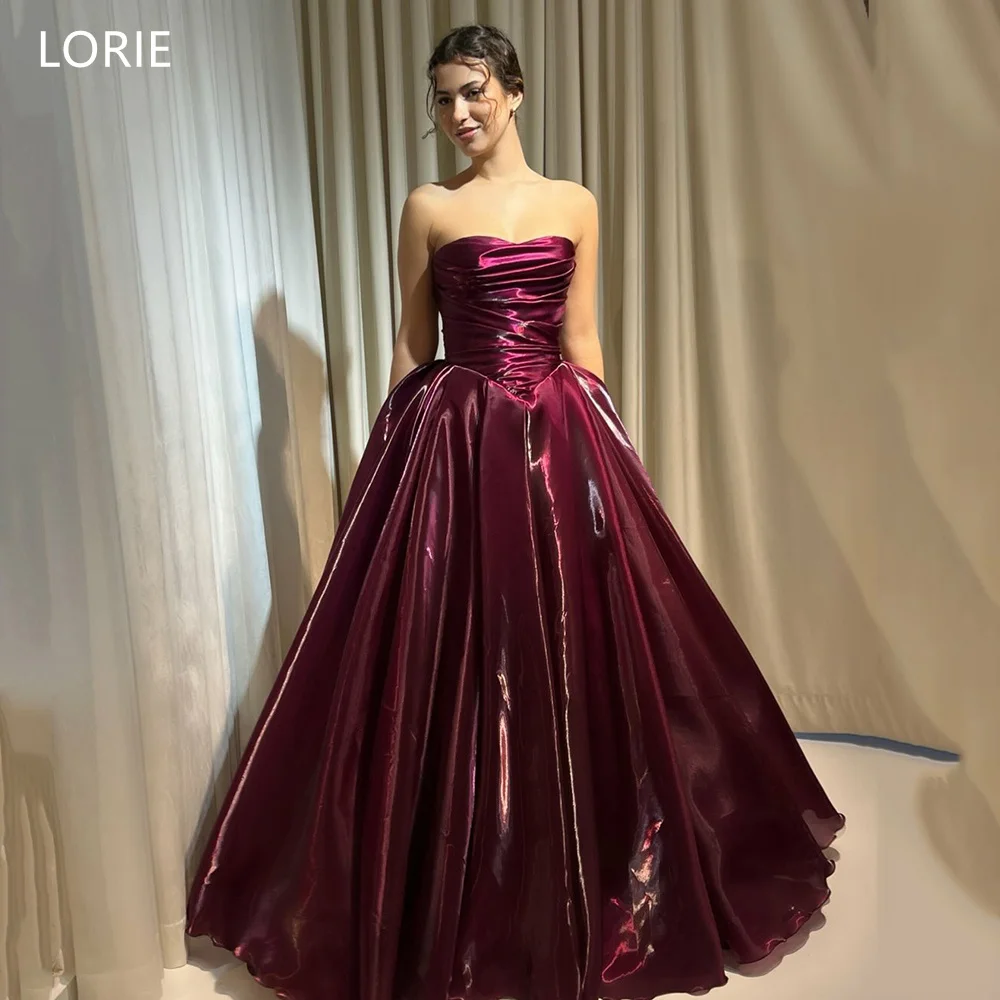 LORIE Stunning Evening Dress Pleats Strapless Sleeveless Party Gown Glossy Draped A-Line Prom Gowns Customized
LORIE Stunning Evening Dress Pleats Strapless Sleeveless Party Gown Glossy Draped A-Line Prom Gowns Customized
