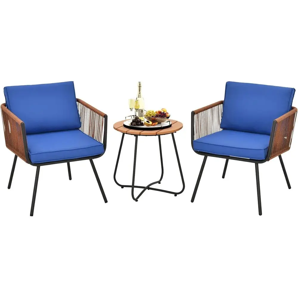Navy Blue 3-Piece Outdoor Patio Bistro Set with Cushions for Porch, Backyard, or Poolside
Navy Blue 3-Piece Outdoor Patio Bistro Set with Cushions for Porch, Backyard, or Poolside