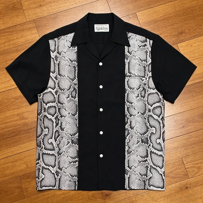 High Quality Wacko Maria Shirt Hawaiian Trend Short Sleeve Streetwear Button Up Casual Shirt Snake Pattern Printed Top
High Quality Wacko Maria Shirt Hawaiian Trend Short Sleeve Streetwear Button Up Casual Shirt Snake Pattern Printed Top