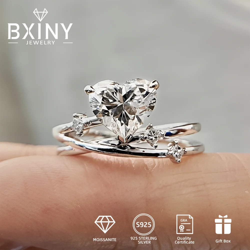 BXINY 1CT Heart Cut Full Moissanite Rings 925 Sterling Silver for Women Engagement Gifts Wedding Band Fine Jewelry GRA Certified
BXINY 1CT Heart Cut Full Moissanite Rings 925 Sterling Silver for Women Engagement Gifts Wedding Band Fine Jewelry GRA Certified
