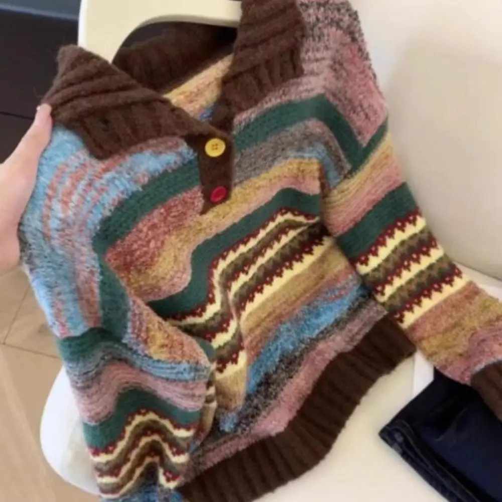 Fashion Long Sleeve Knit Sweater Women Loose Sweet Sweet Girl's Pullover Soft Retro Winter Autumn Knitted Top Spring/Winter
Fashion Long Sleeve Knit Sweater Women Loose Sweet Sweet Girl's Pullover Soft Retro Winter Autumn Knitted Top Spring/Winter