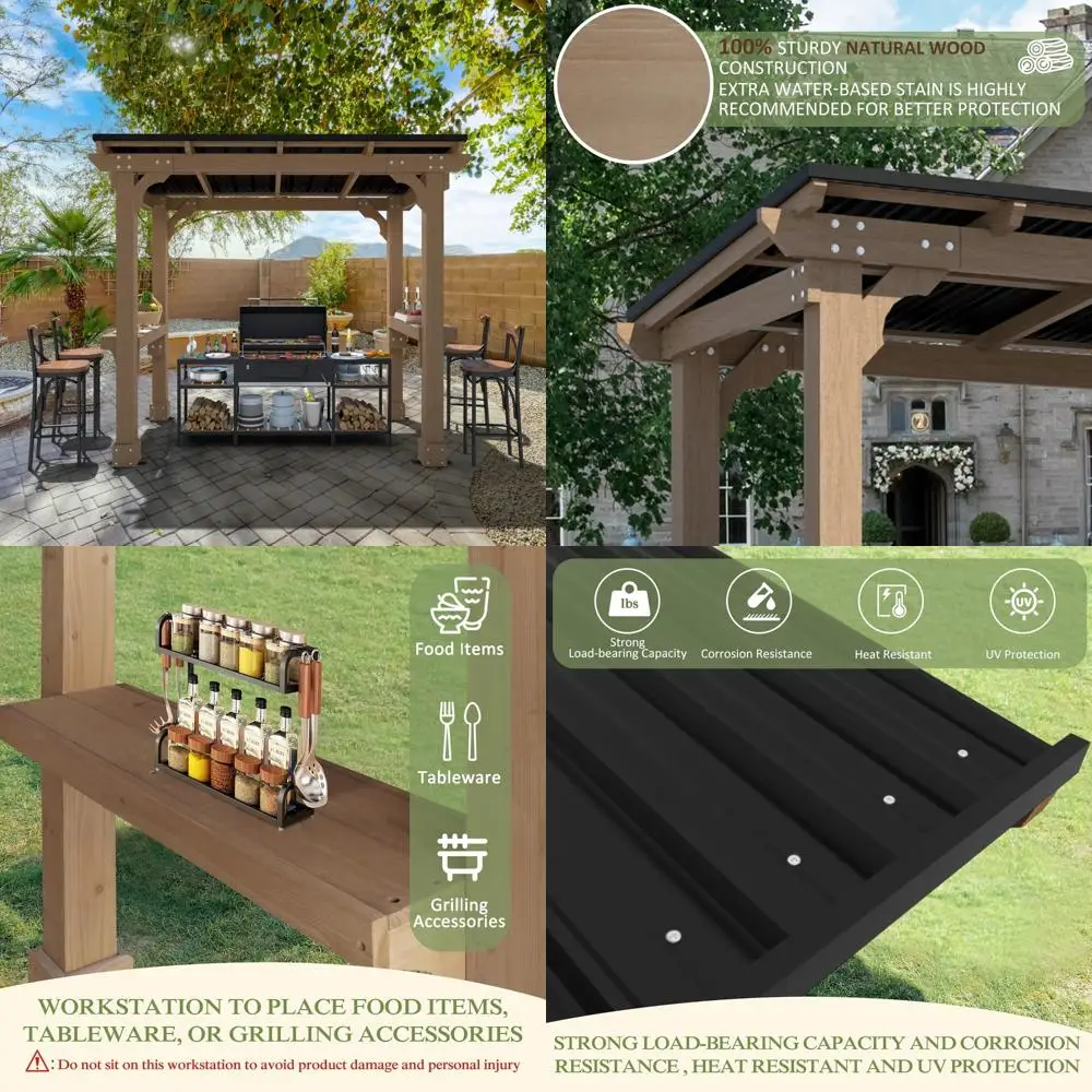 Деревянная беседка-гриль 8x5 с наклонной металлической крышей, дренажем дождевой воды, кедровым каркасом, прочным навесом для полного использования на открытом воздухе
Деревянная беседка-гриль 8x5 с наклонной металлической крышей, дренажем дождевой воды, кедровым каркасом, прочным навесом для полного использования на открытом воздухе