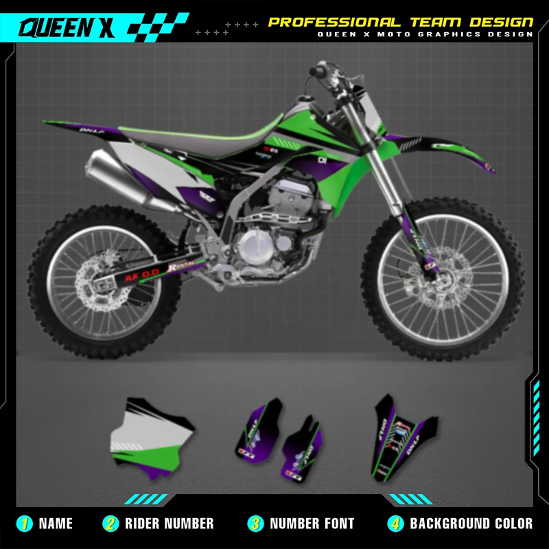 Queen X MOTOR для KAWASAKI KLX 300R 2020 2021 2022 2023, индивидуальные командные мотоциклетные графические фоновые наклейки, наборы наклеек
Queen X MOTOR для KAWASAKI KLX 300R 2020 2021 2022 2023, индивидуальные командные мотоциклетные графические фоновые наклейки, наборы наклеек