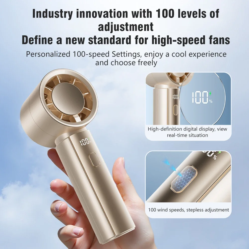 New Handheld Drive Cooling Fan Portable 5-speed Adjustable Small Desktop Fan with Digital Display Suitable for Baby Care 3000mAh
New Handheld Drive Cooling Fan Portable 5-speed Adjustable Small Desktop Fan with Digital Display Suitable for Baby Care 3000mAh