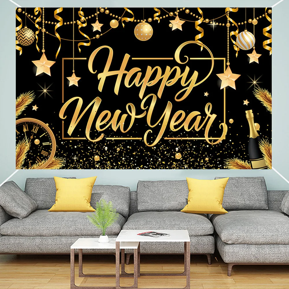 72x44in 2026 Happy New Year Backdrops Black Gold Glitter Champagne Balloon Photography Background, Party Family Decoration Banne
72x44in 2026 Happy New Year Backdrops Black Gold Glitter Champagne Balloon Photography Background, Party Family Decoration Banne