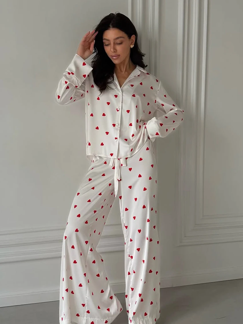 Marthaqiqi Printing Women Pajama Set Long Sleeve Nightgown Turn-Down Collar Nightwear Pants Casual Ladies Sleepwear 2 Piece Suit
Marthaqiqi Printing Women Pajama Set Long Sleeve Nightgown Turn-Down Collar Nightwear Pants Casual Ladies Sleepwear 2 Piece Suit