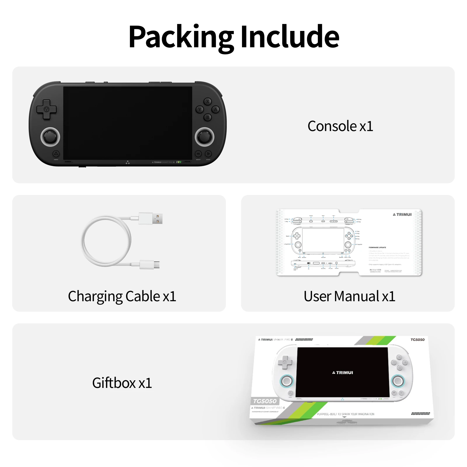 Trimui Smart Pro S TG5050 Handheld Game Console - Best for N64/PSP, Octa-core 2.0GHz, 4.96 Trimui Smart Pro S TG5050 Handheld Game Console - Best for N64/PSP, Octa-core 2.0GHz, 4.96