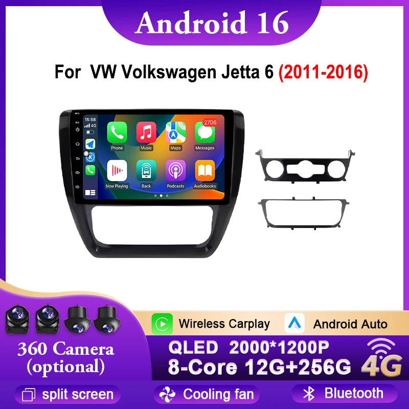 For Volkswagen Jetta 6 2011 - 2016 Android 16 Carplay Auto Car Radio GPS Navigation Multimedia Video Player Stereo BT 4G WIFI
For Volkswagen Jetta 6 2011 - 2016 Android 16 Carplay Auto Car Radio GPS Navigation Multimedia Video Player Stereo BT 4G WIFI