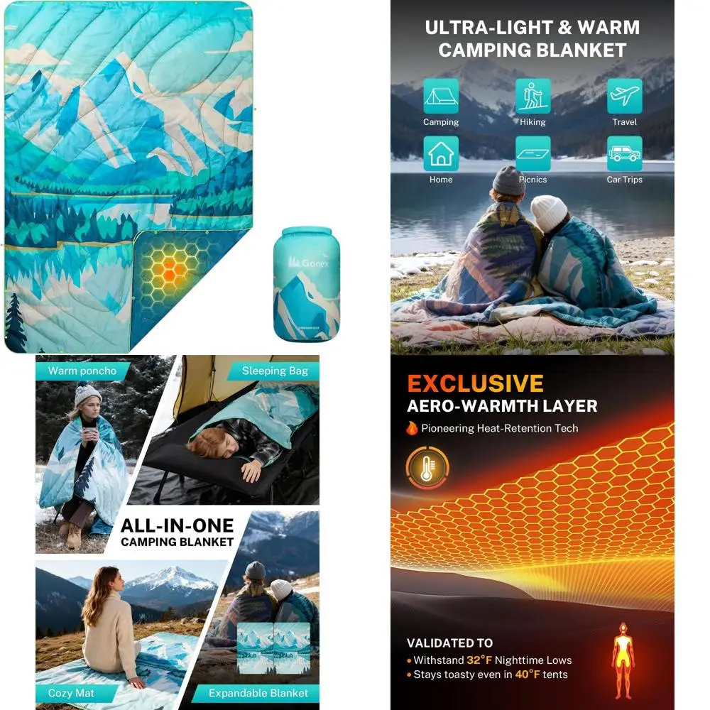 Ultralight, Warm, Water-Resistant Packable Quilt for Outdoors, Camping, Hiking, Travel, Picnics - 79 x 55 (Iceberg)
Ultralight, Warm, Water-Resistant Packable Quilt for Outdoors, Camping, Hiking, Travel, Picnics - 79 x 55 (Iceberg)